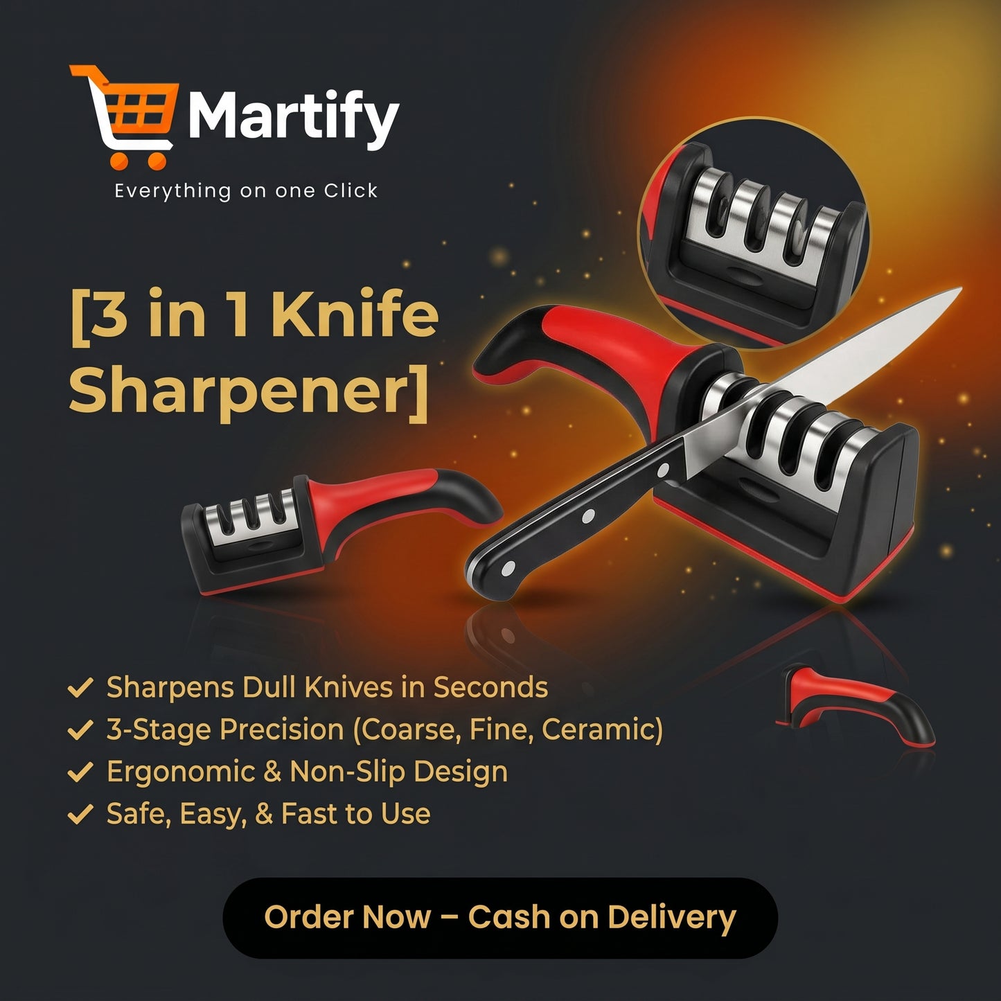 3 in 1 Knife Sharpener