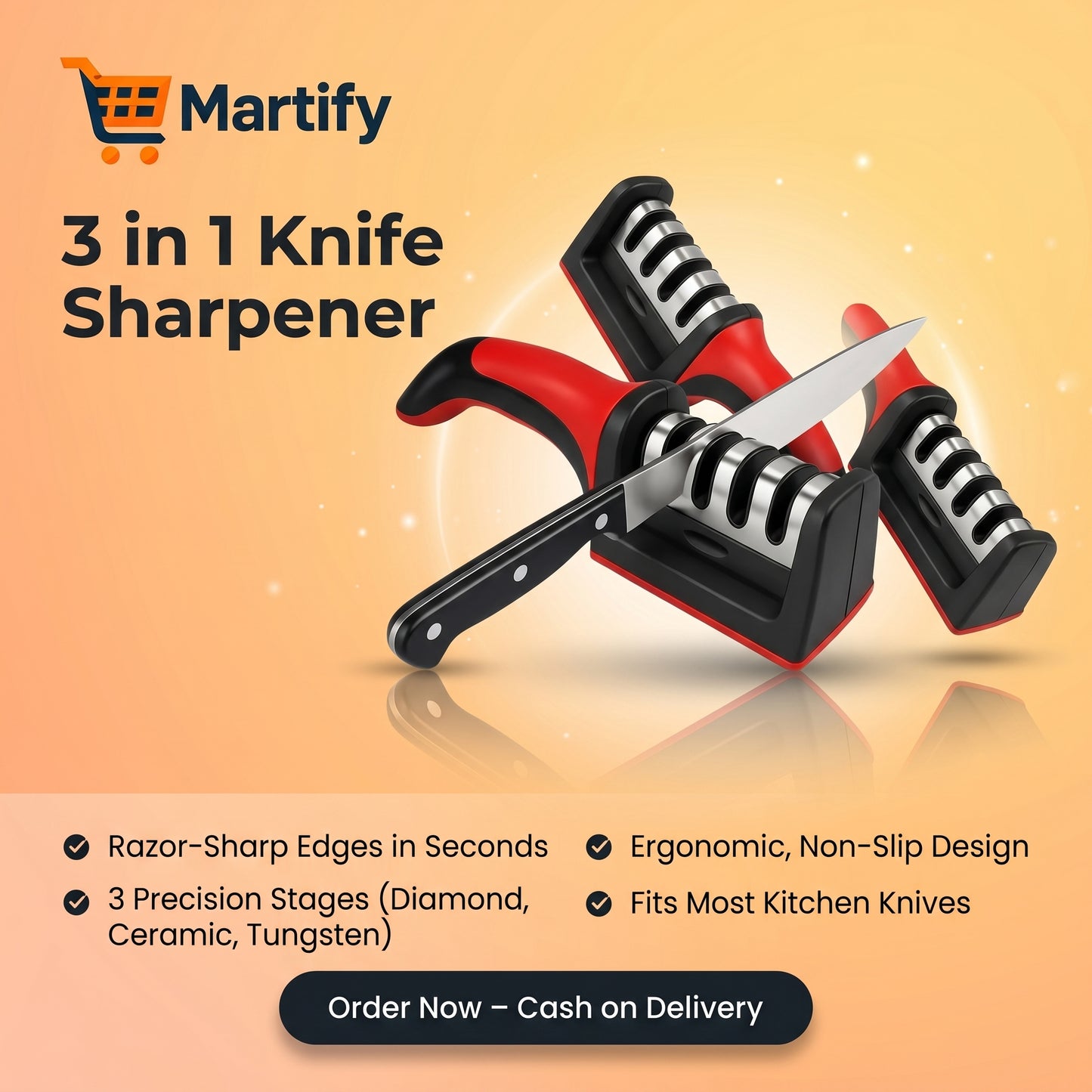 3 in 1 Knife Sharpener