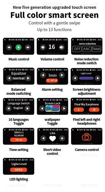 Airpods Pro A9 With LCD Touchscreen Display