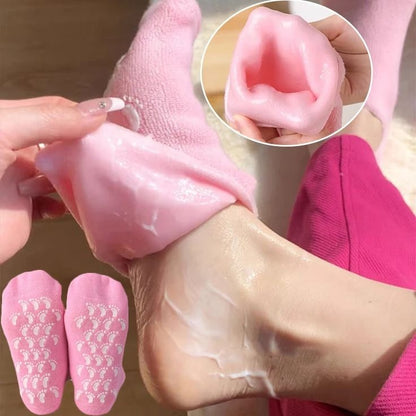 Reusable Silicone Spa Gel Socks For Dry Feet