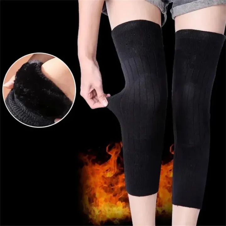 Men Women Cold Proof Plush Socks Warm Leggings Knee Pad